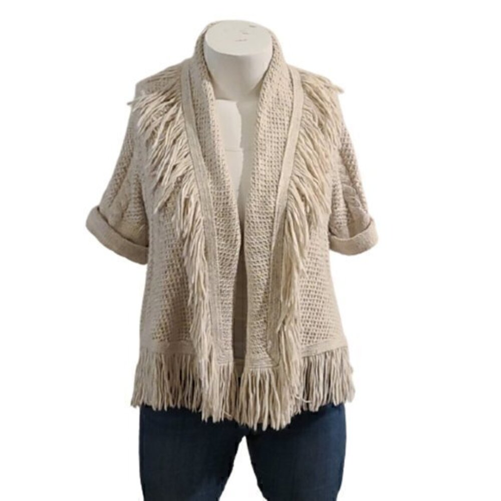 [Hollister] Cream Frill Open Cardigan - Size XS